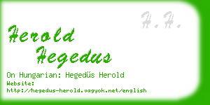 herold hegedus business card