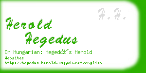 herold hegedus business card